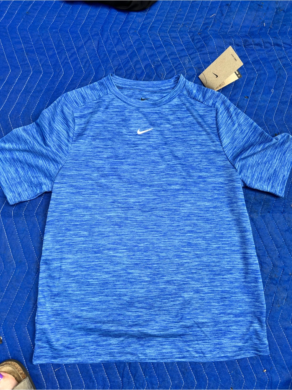 Nike boys Blue Dri-FIT Heather Performance T-Shirt